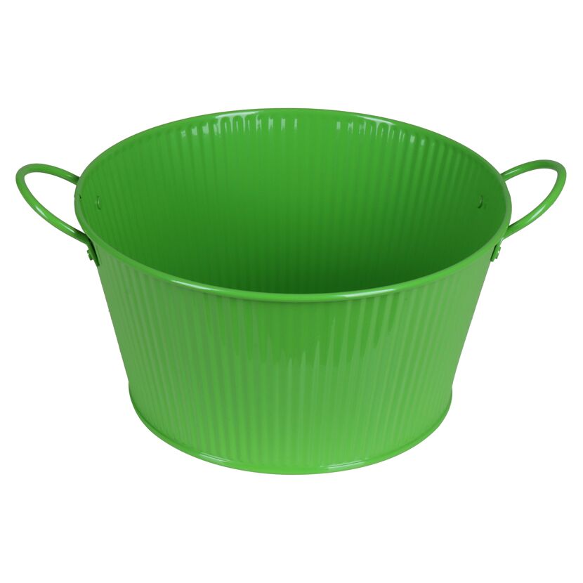 Grüner Zinktopf mit Henkeln