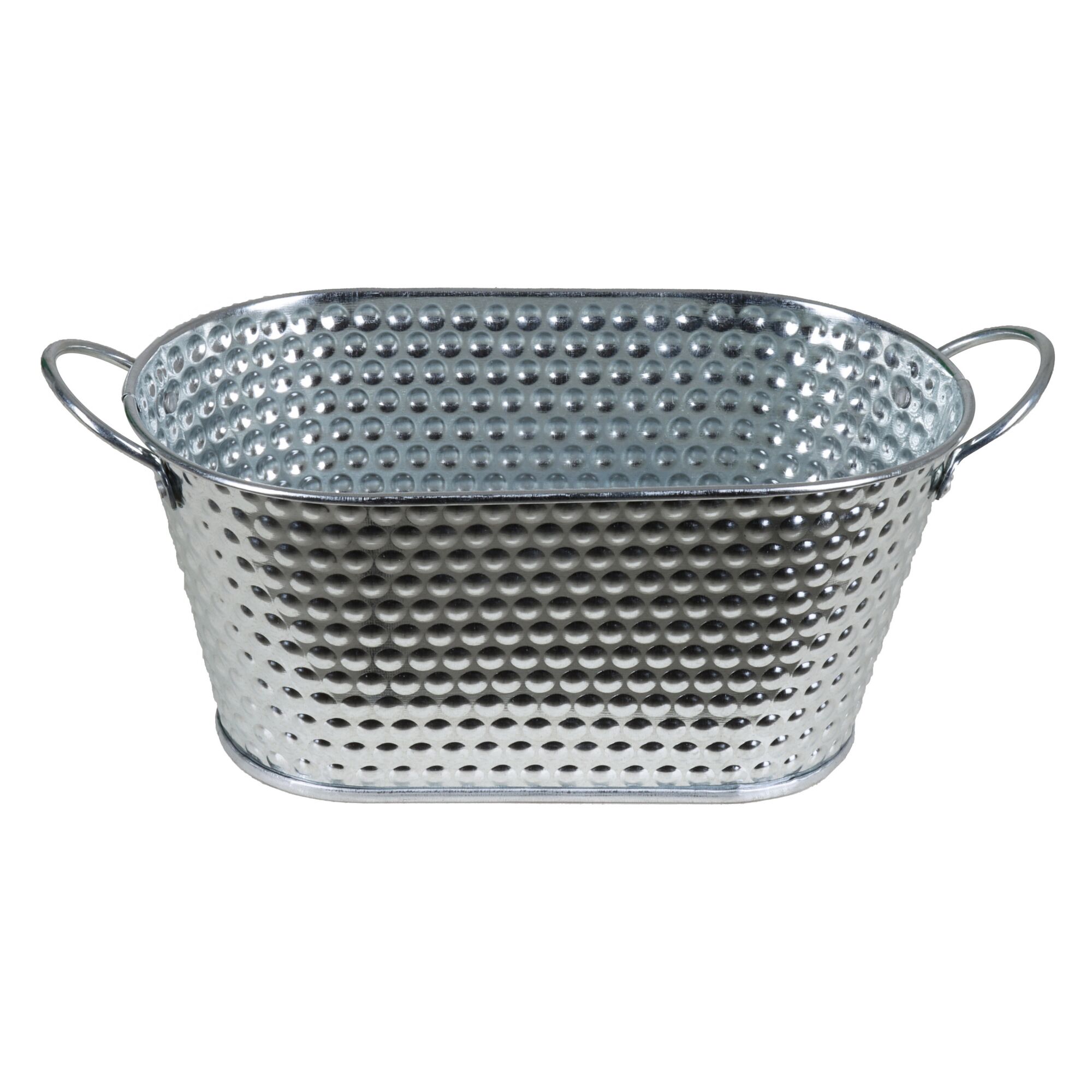 Metalltopf mit Henkeln.
