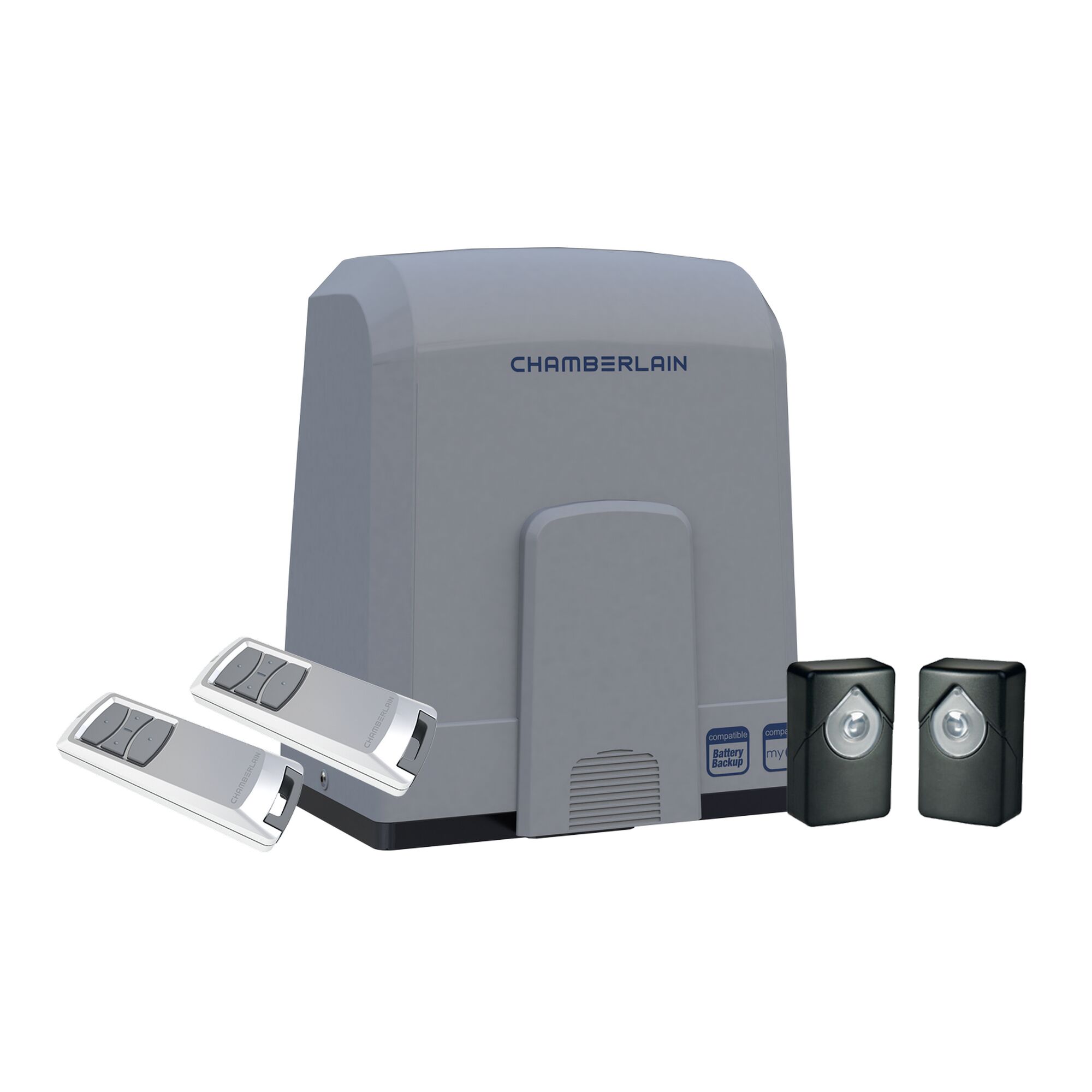 Chamberlain Schiebetorantrieb CHSL400EV mit Fernbedienungen und Lichtschranken