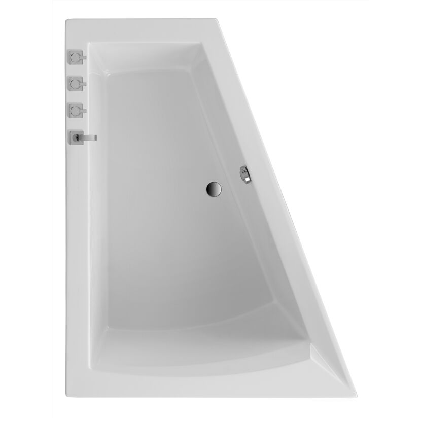 Weiße asymmetrische Badewanne