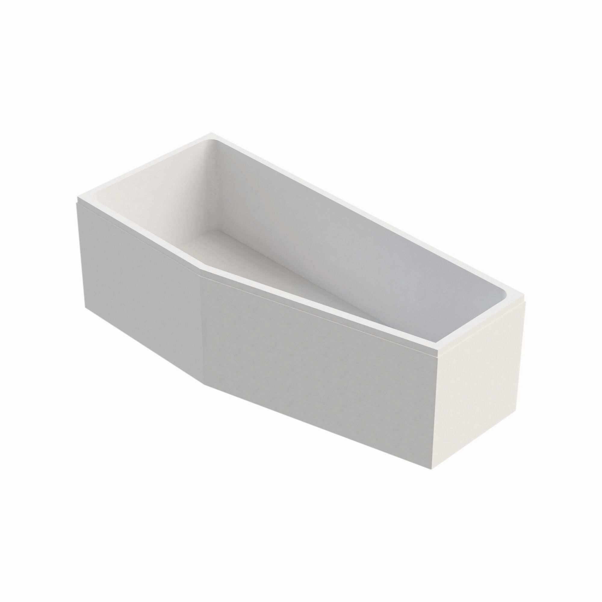 Weiße Badewanne in Form eines Sarges