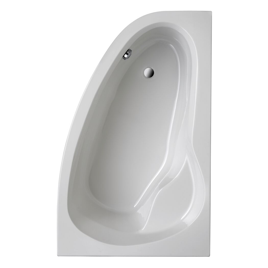 Weiße asymmetrische Badewanne Loredana