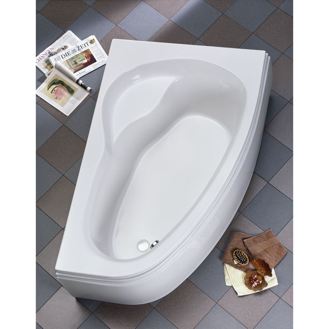 Weiße Eckbadewanne