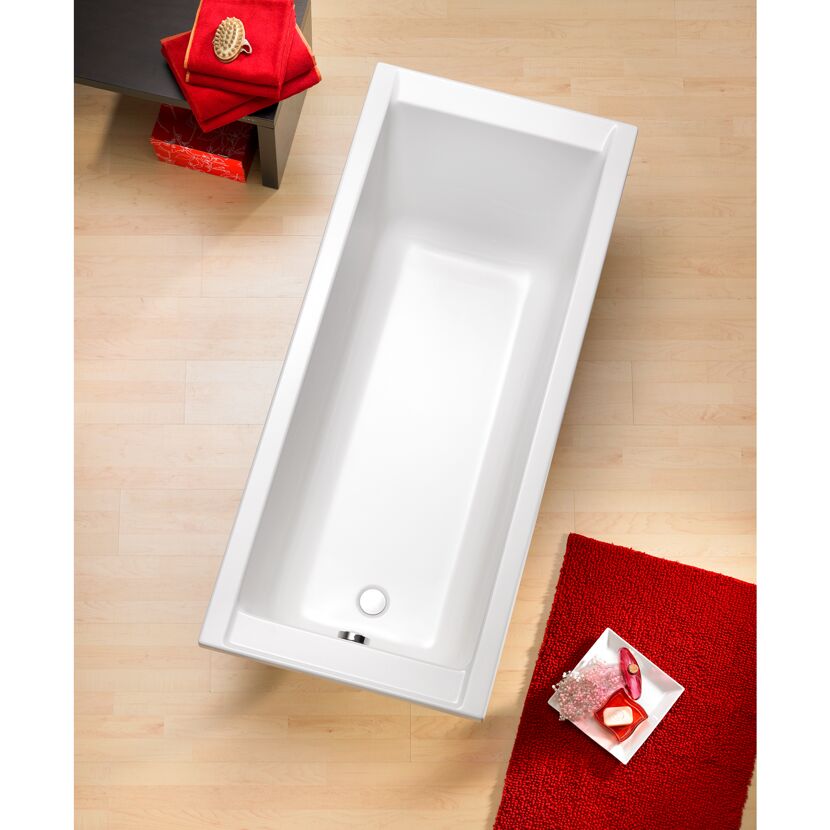 Weiße Badewanne Costa, 180 x 80 cm