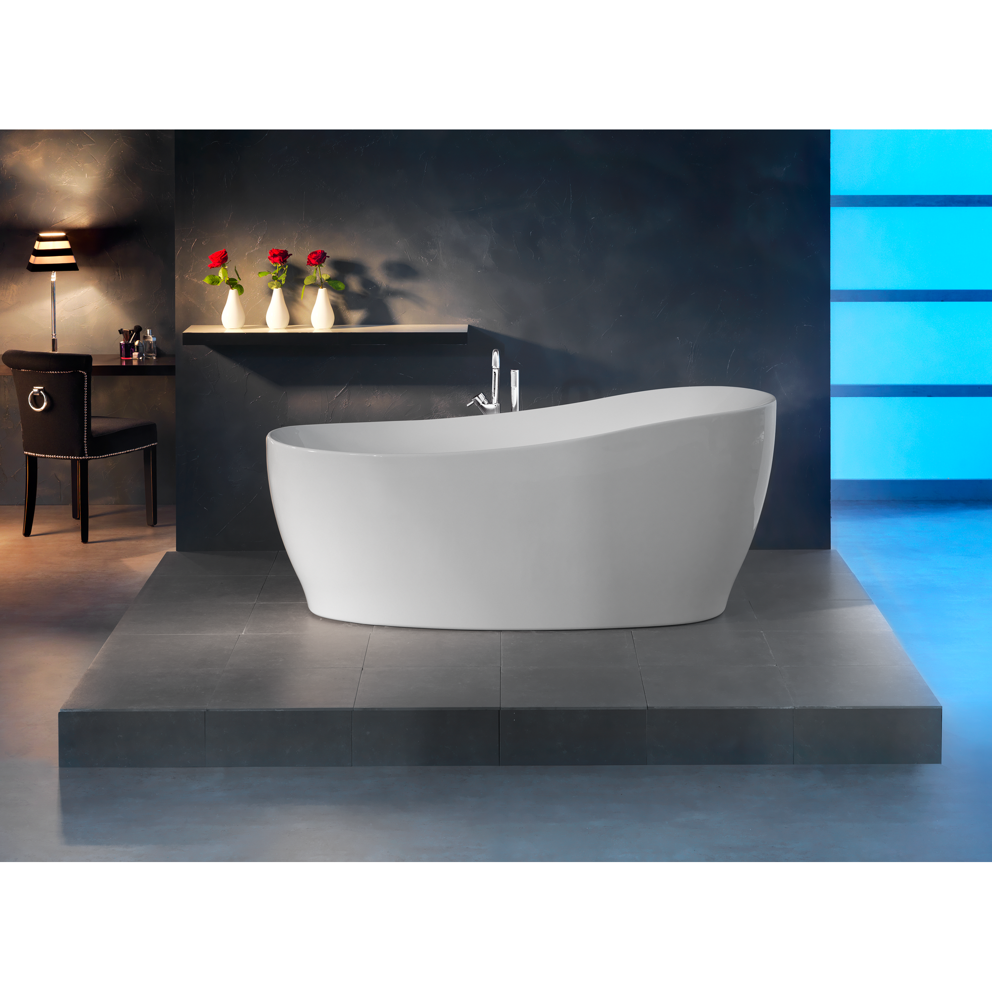 Badewanne 'Aviva' freistehend Sanitäracryl weiß 1800 x 850 mm + product picture