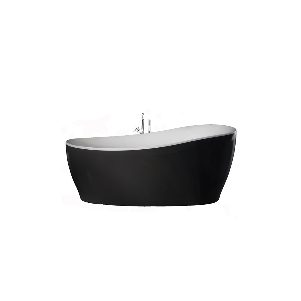 Freistehende schwarze Badewanne Aviva
