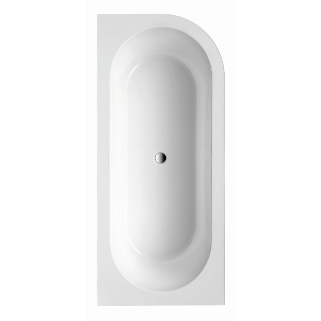 Badewanne 'Modena Corner' rechts 178 x 78 cm schwarz-weiß