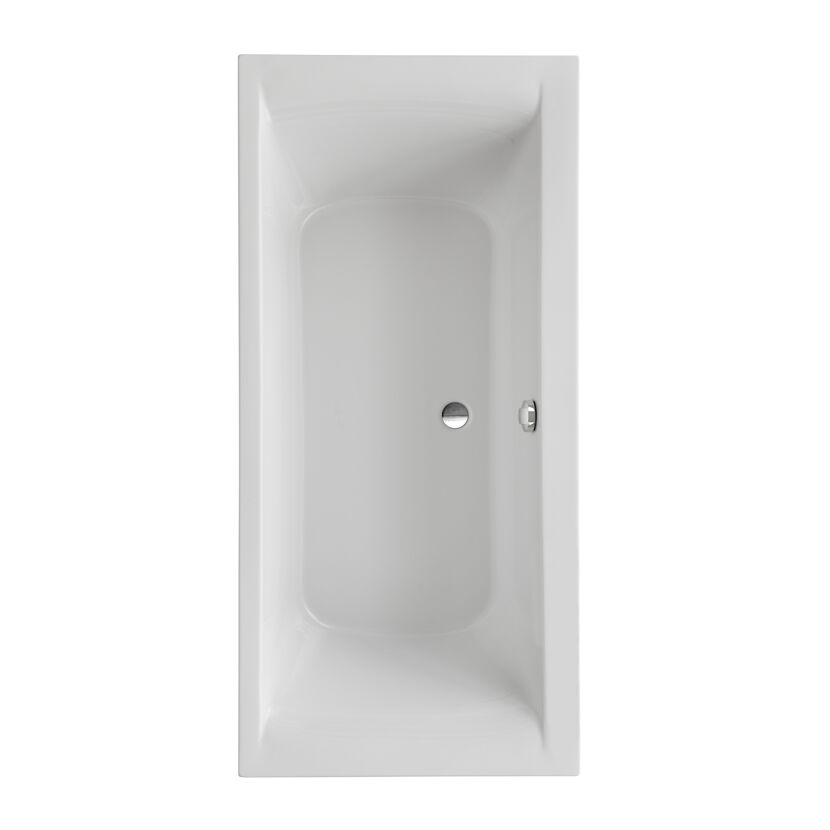 Weiße Badewanne von oben