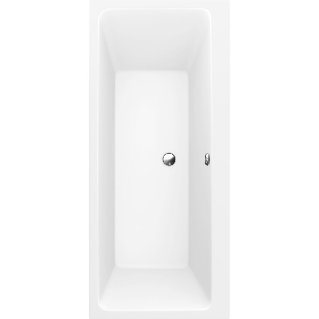 Weiße, rechteckige Badewanne