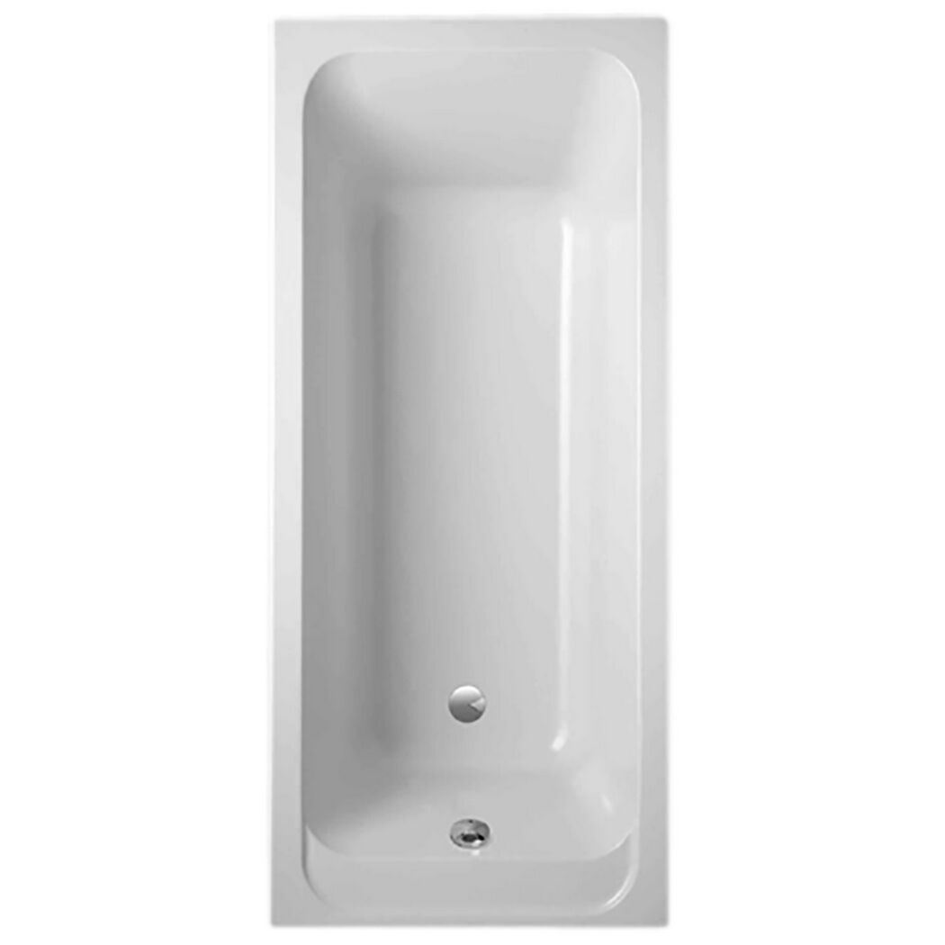 Weiße, rechteckige Badewanne