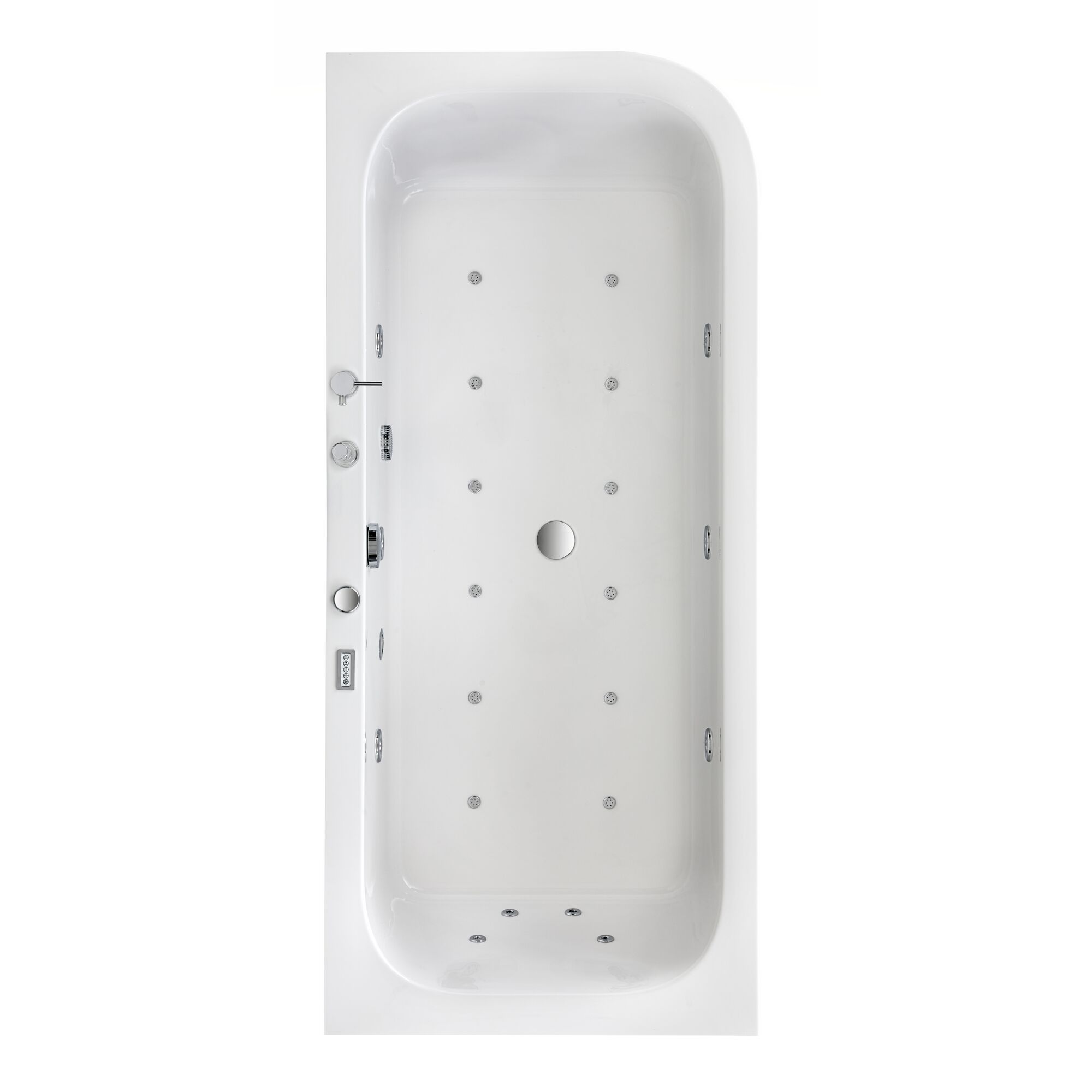 Whirlpool Badewanne mit Düsen, Aufsicht