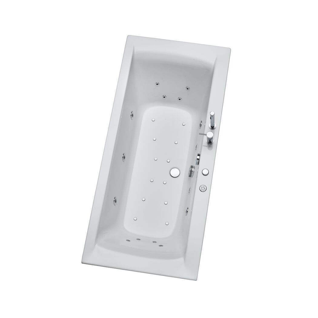 Weiße Badewanne mit Whirlfunktion