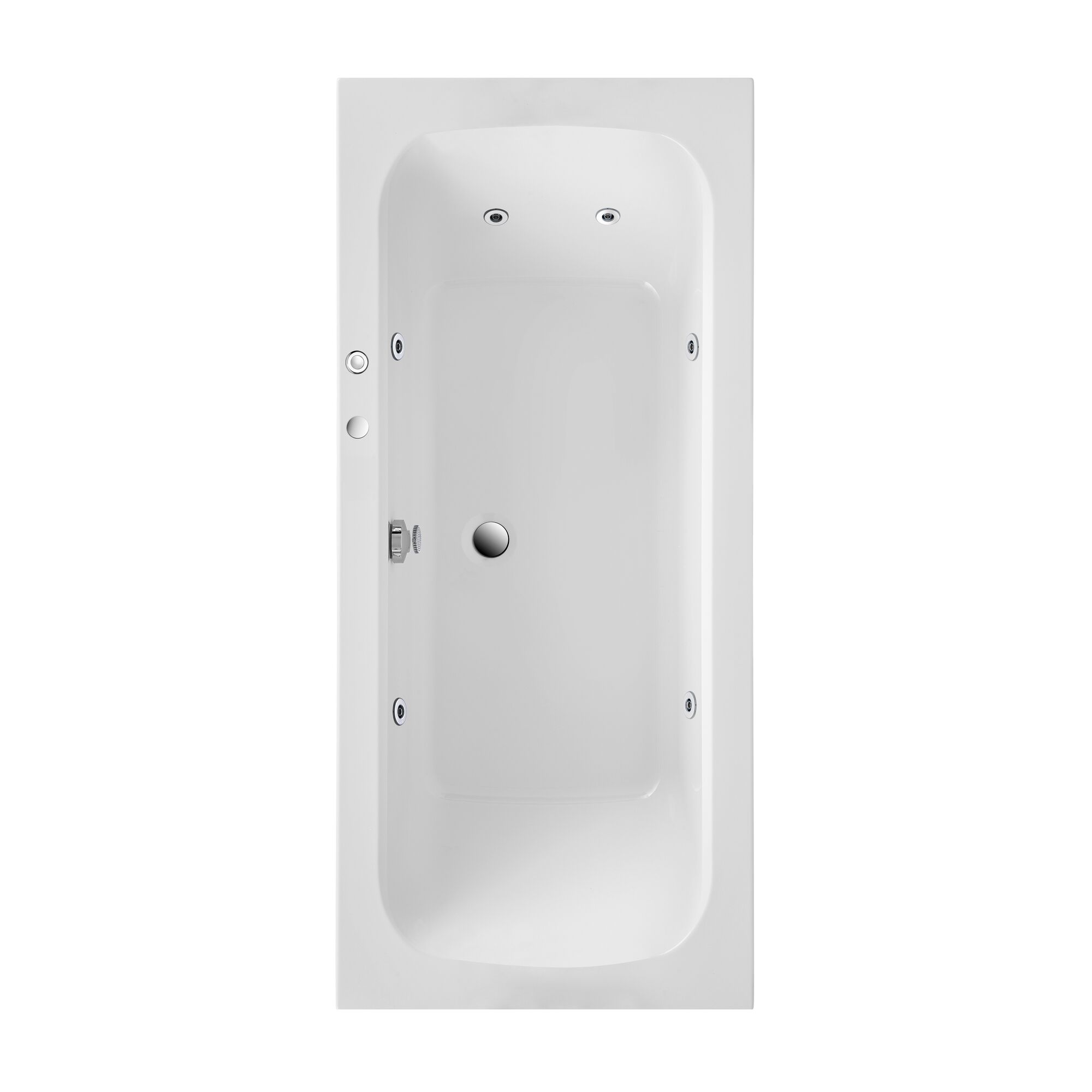 Whirlpool-Badewanne in Weiß, Draufsicht