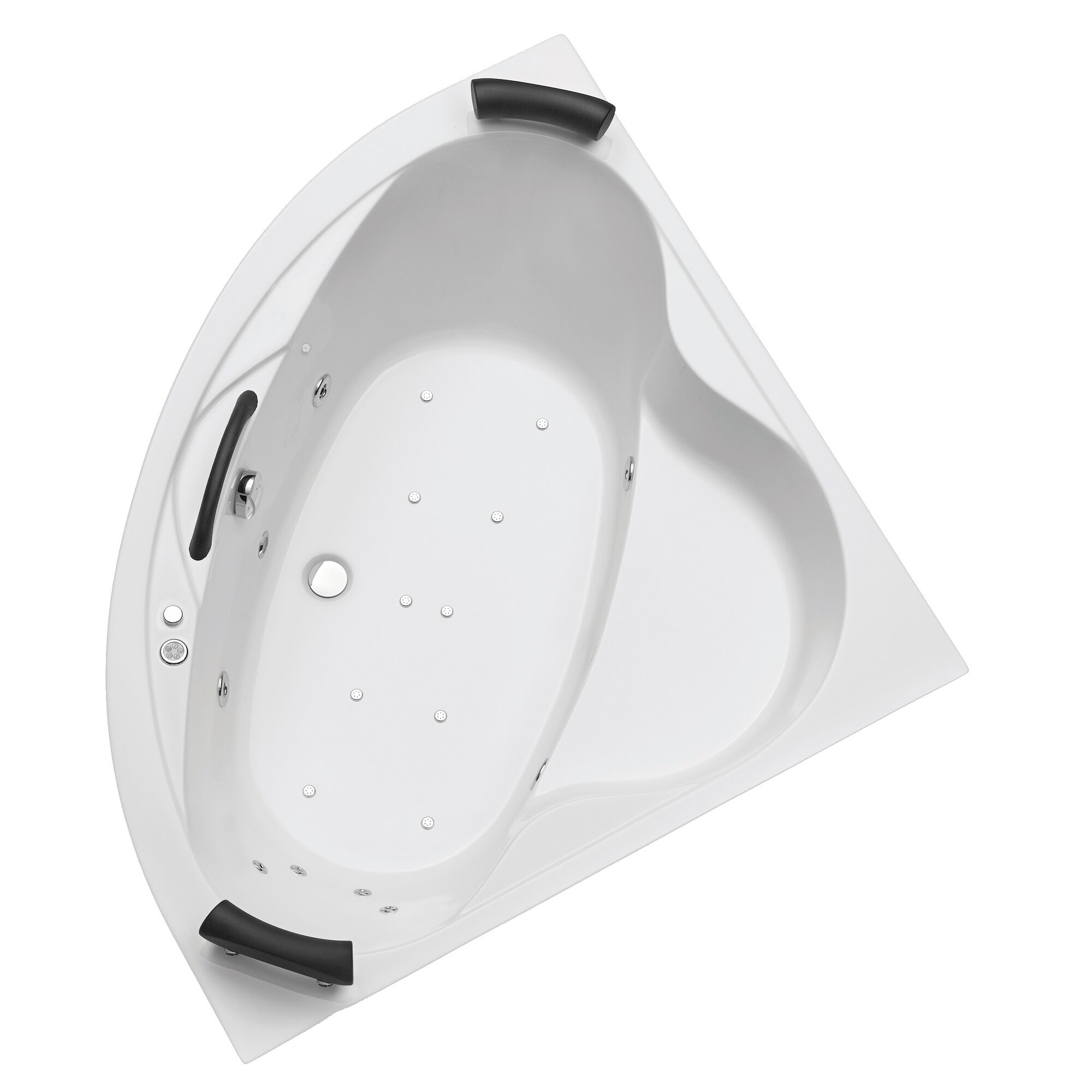 Eckbadewanne mit Griffen, weiß