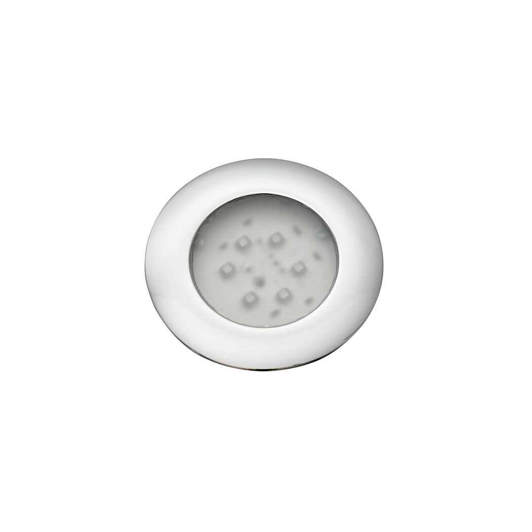 Runde LED-Leuchte mit Chromrand
