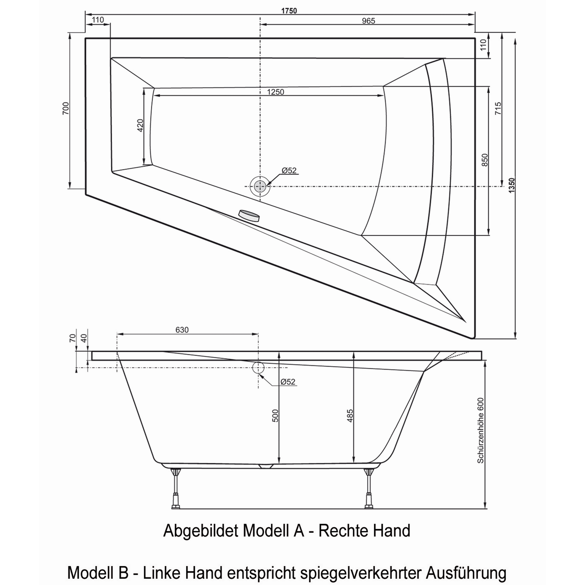 Whirlpool-Komplettset 'Galia II' Modell A 175 x 135 x 50 cm + product picture