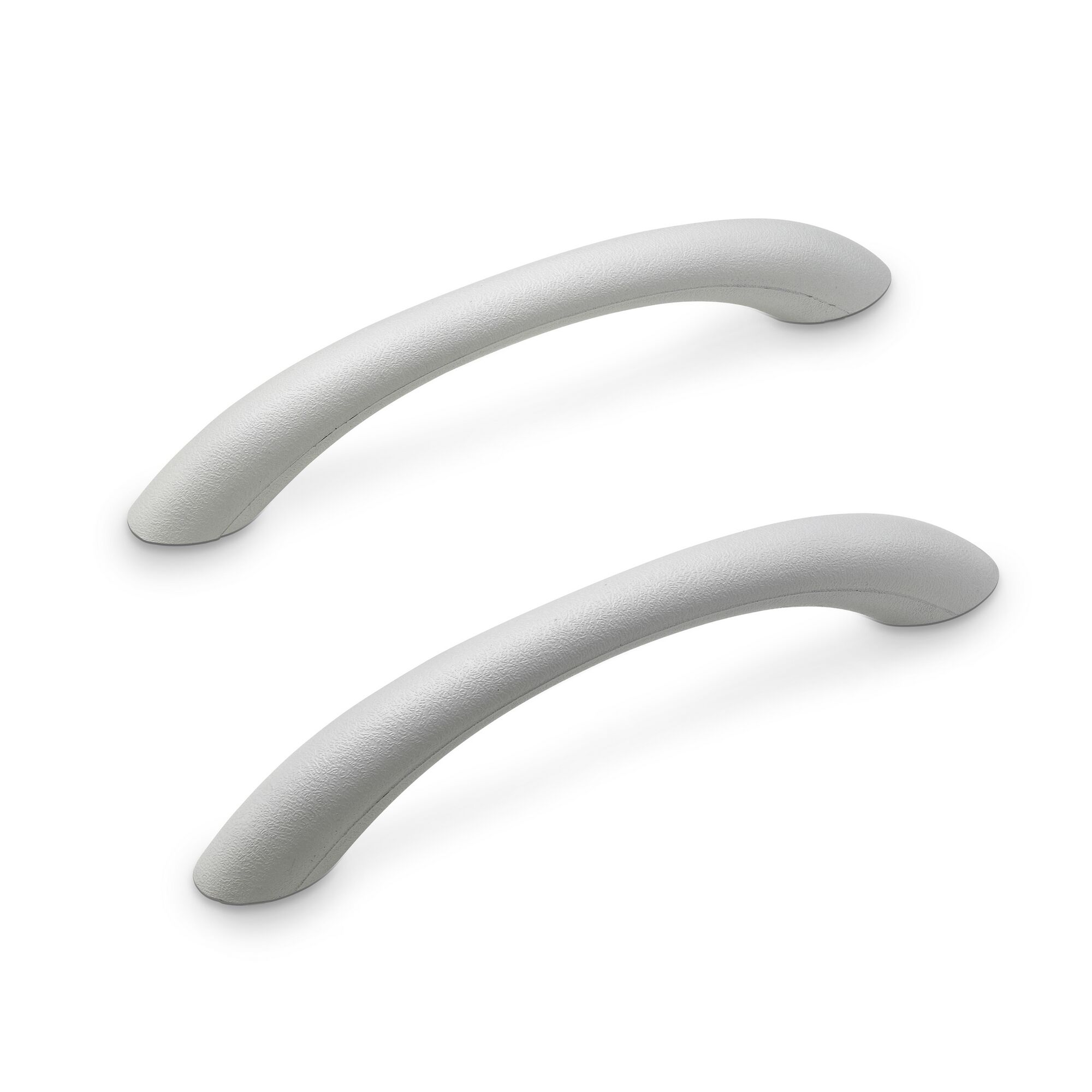 Zwei weiße Möbelgriffe