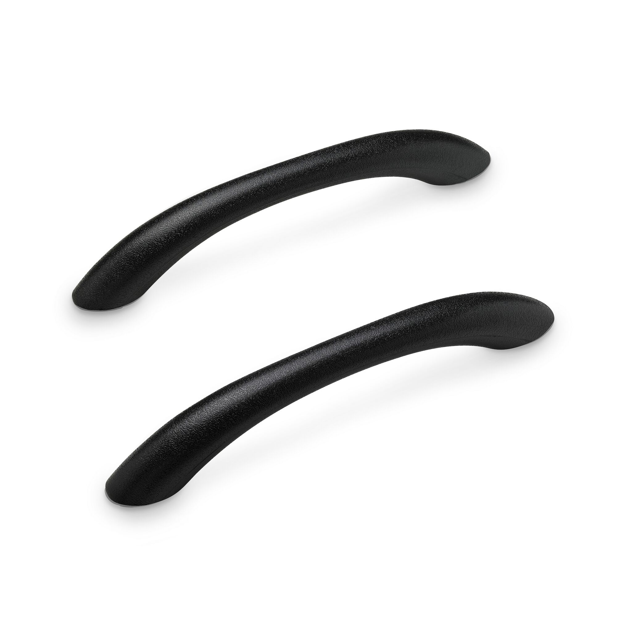 Zwei schwarze Möbelgriffe