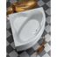 Eckbadewanne Siam weiß auf karierten Fliesen
