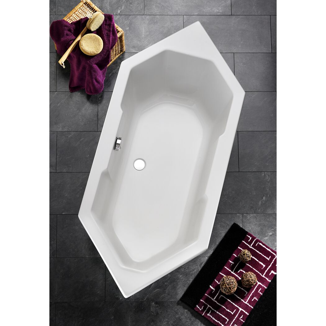 Weiße sechseckige Badewanne Sierra