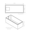 Wannenträger Costa 1500x700 mm mit Maßen