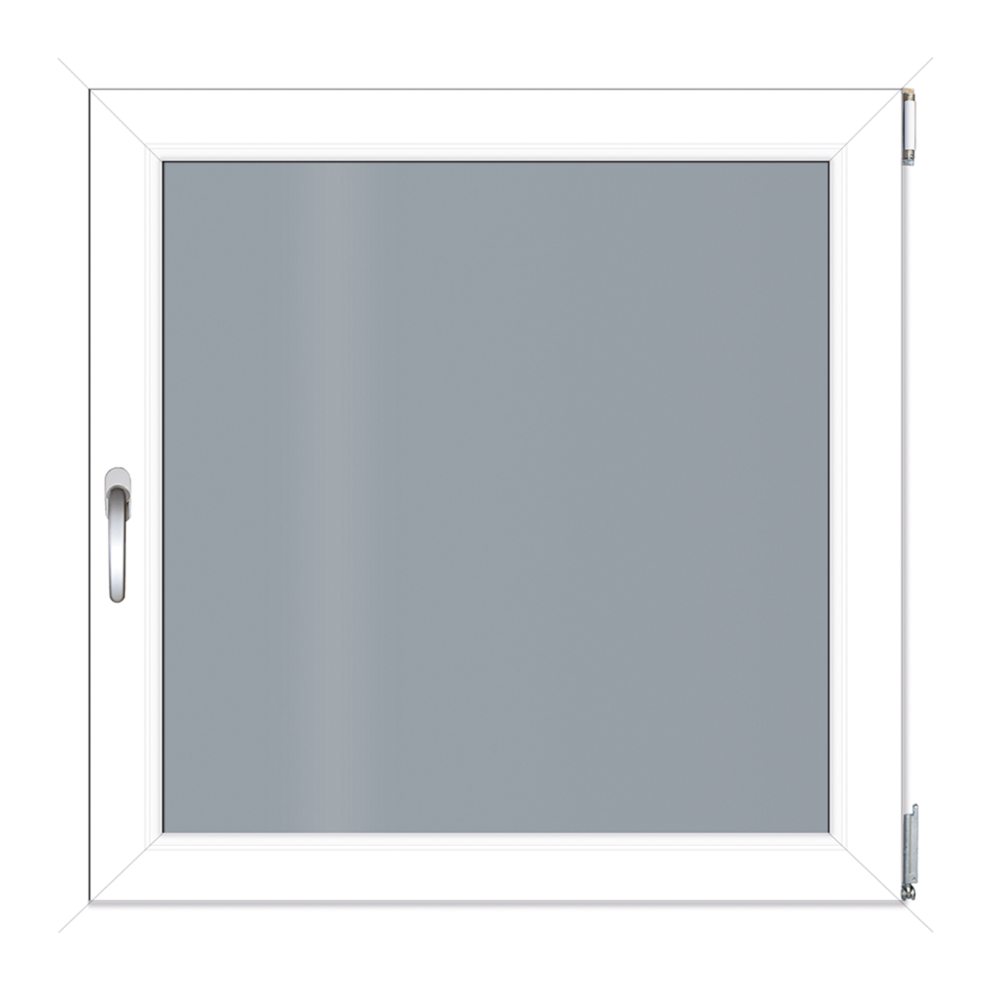 Kunststofffenster 750 x 750 mm weiß DIN rechts + product picture