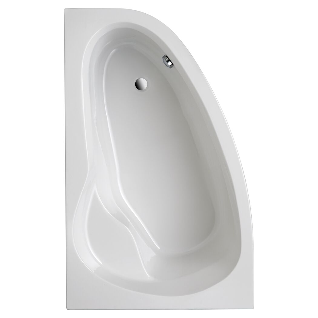 Weiße asymmetrische Badewanne