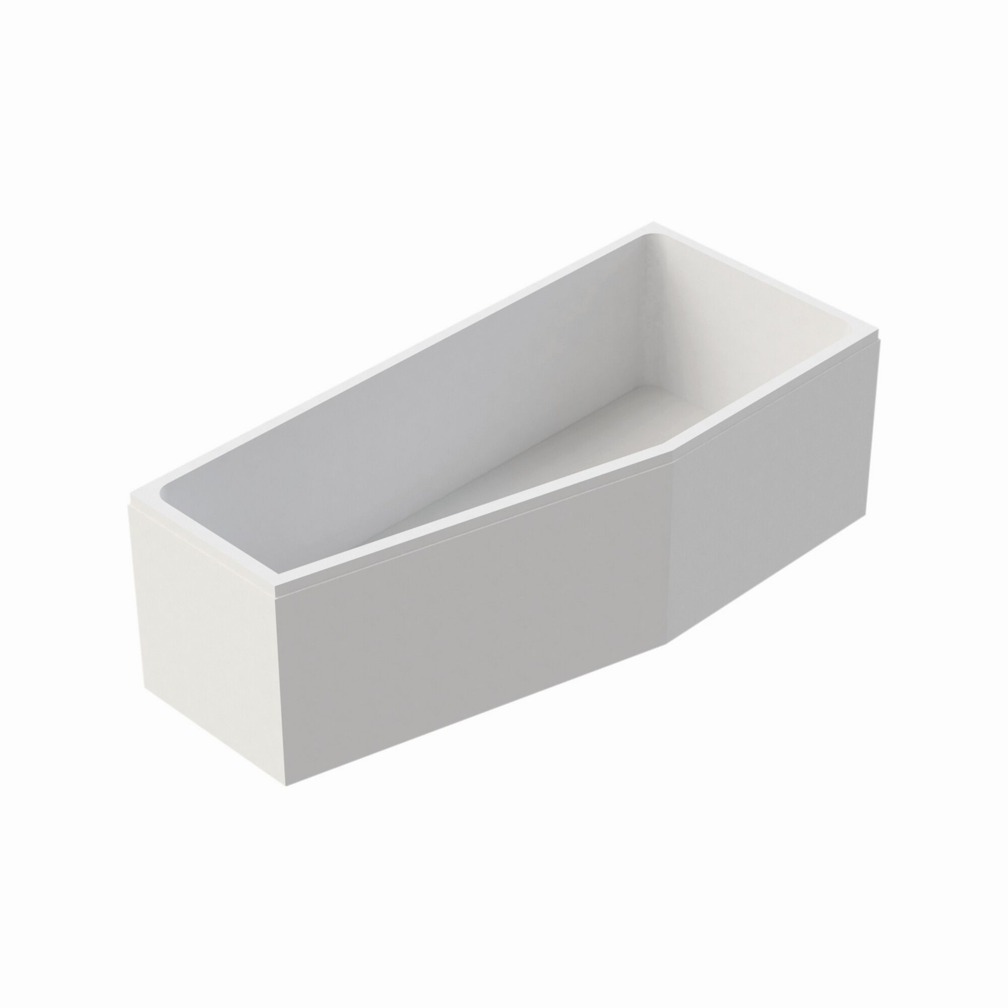 Weiße Badewanne in Sargform