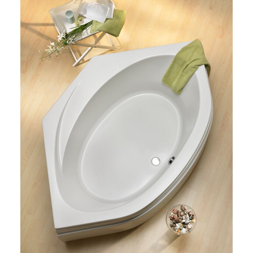 Weiße Eckbadewanne Canary 150 x 150 cm