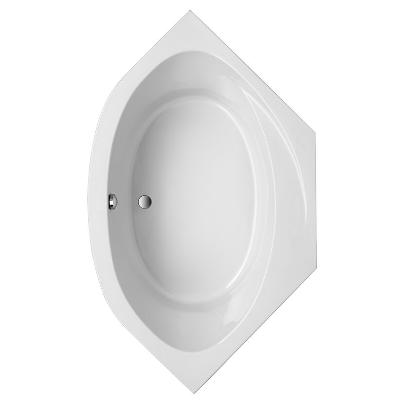 Weiße Eckbadewanne Canary, Draufsicht