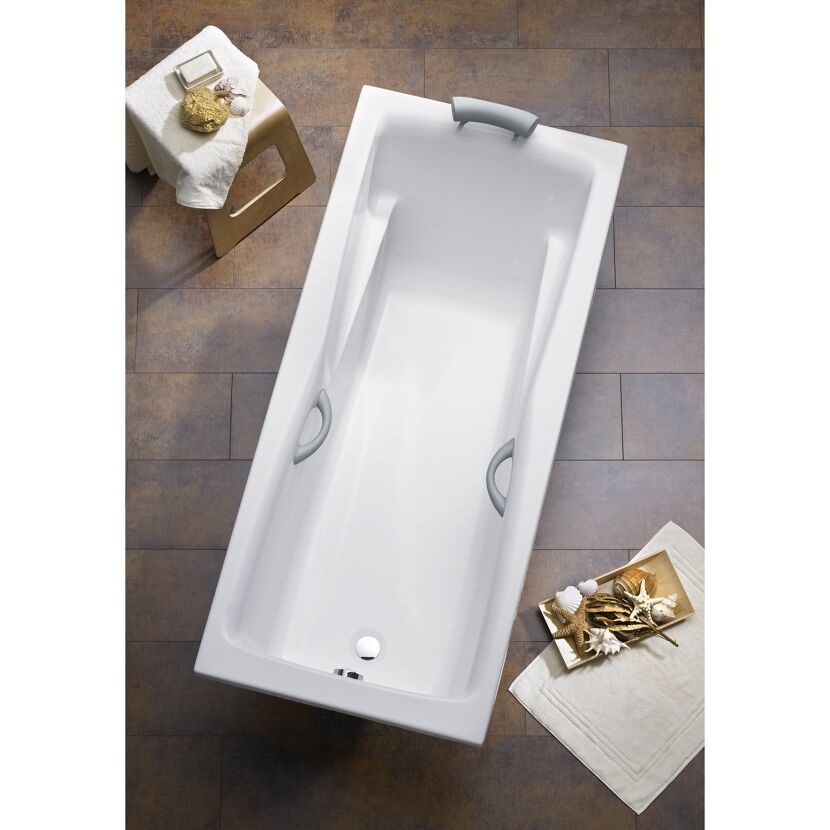 Badewannengriffe silbermatt 24 x 3,5 x 6 cm 2 Stück