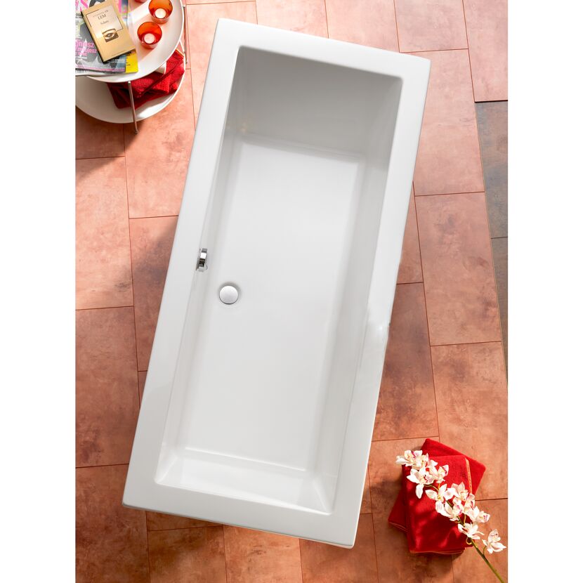 Badewanne "Cubic" rechteckig weiß 180 x 80 cm