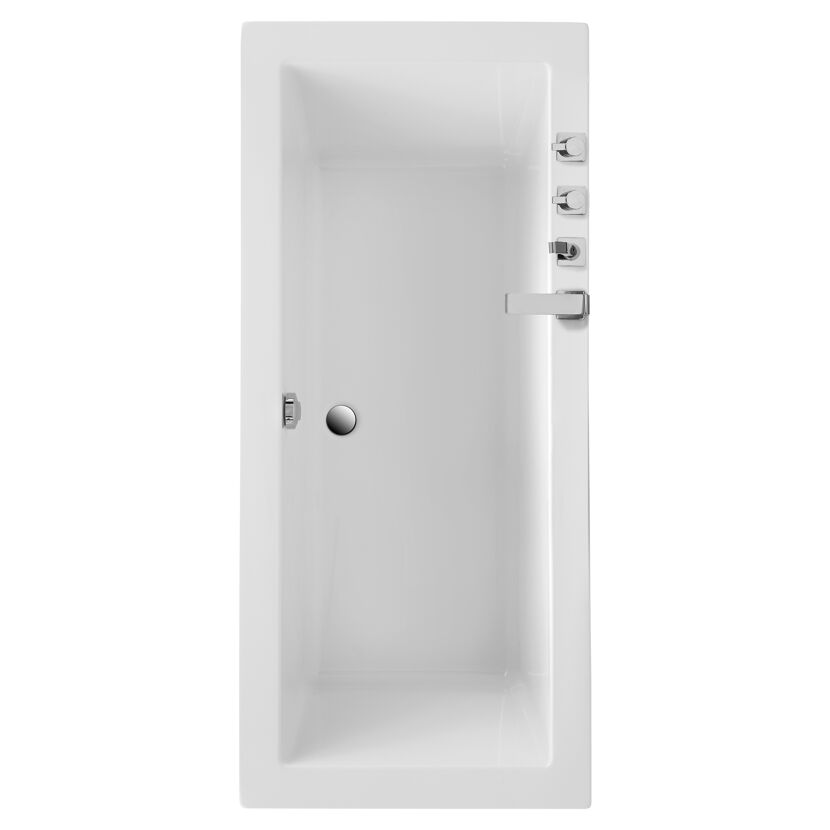 Weiße Badewanne Cubic 180 x 80 cm, Draufsicht