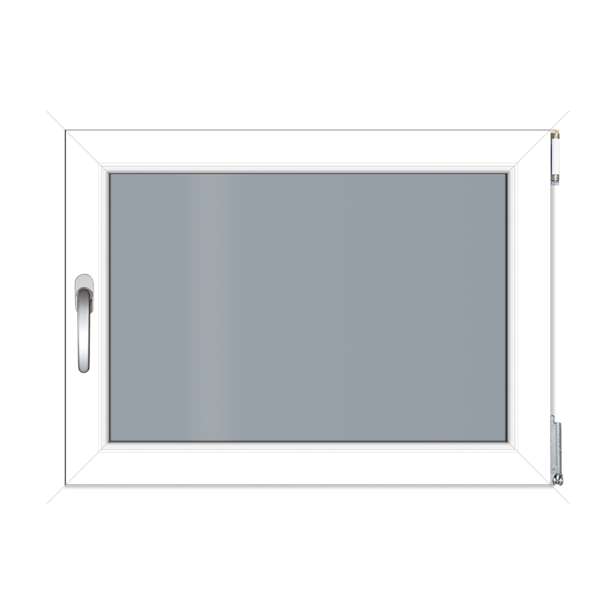 Kunststofffenster 800 x 600 mm weiß DIN rechts + product picture