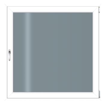 Fenster mit weißem Rahmen und grauem Glas