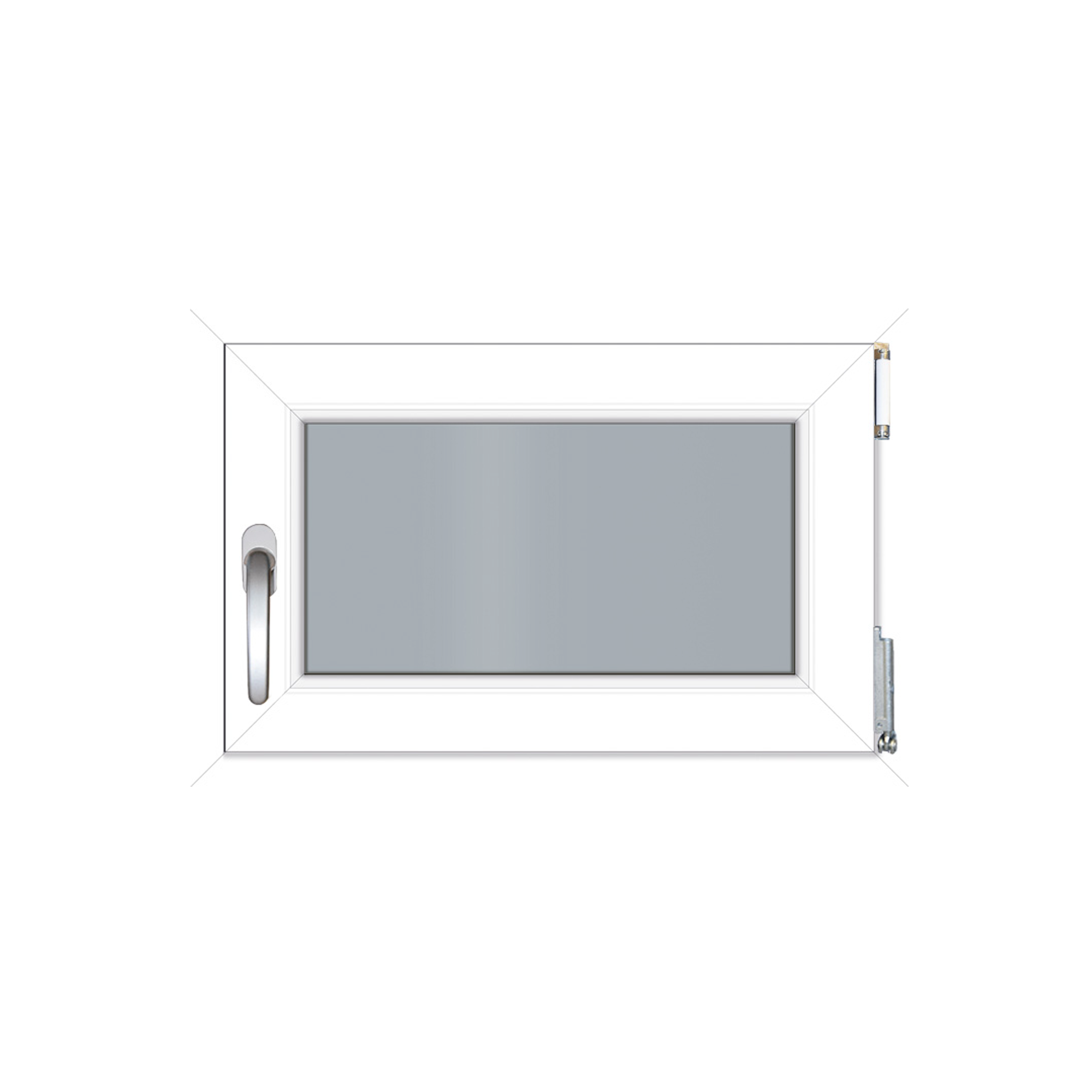Kunststoff-Kellerfenster 600 x 400 mm weiß DIN rechts + product picture