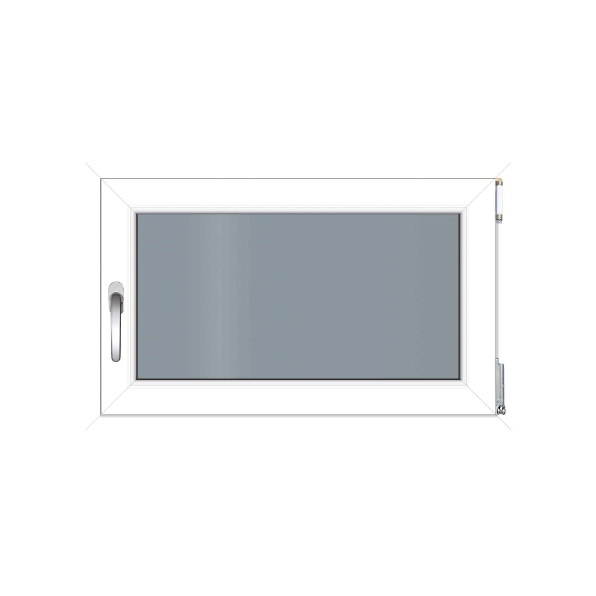 Kunststoff-Kellerfenster 800 x 400 mm weiß DIN rechts + product picture