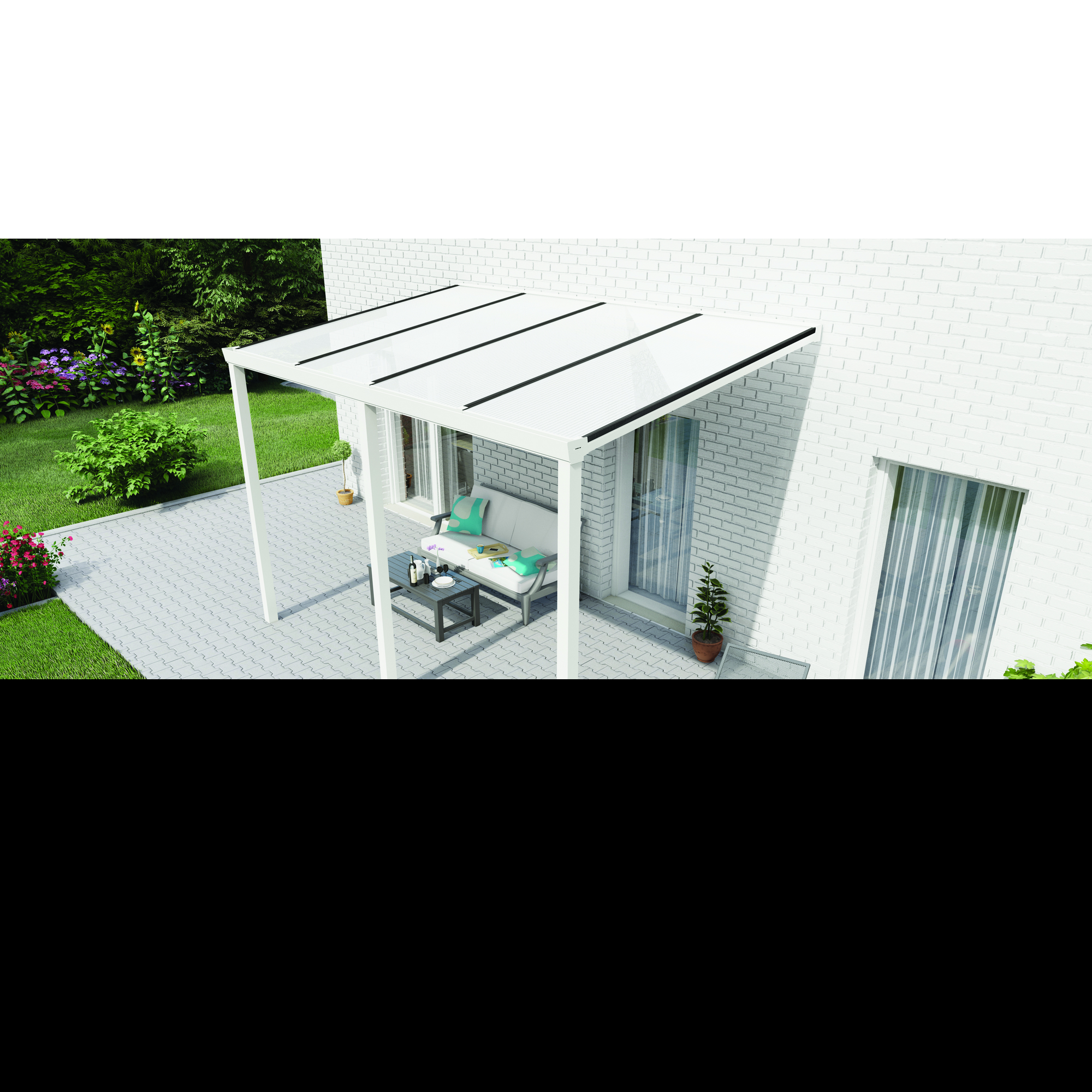 Terrassenüberdachung 'Easy Edition' PC-Opal, weiß, 400 x 250 cm + product picture