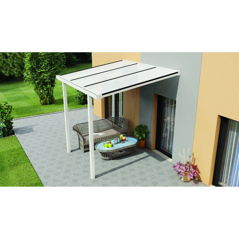 Terrassenüberdachung 'Easy Edition' 300 x 300 cm Polycarbonat opal weiß