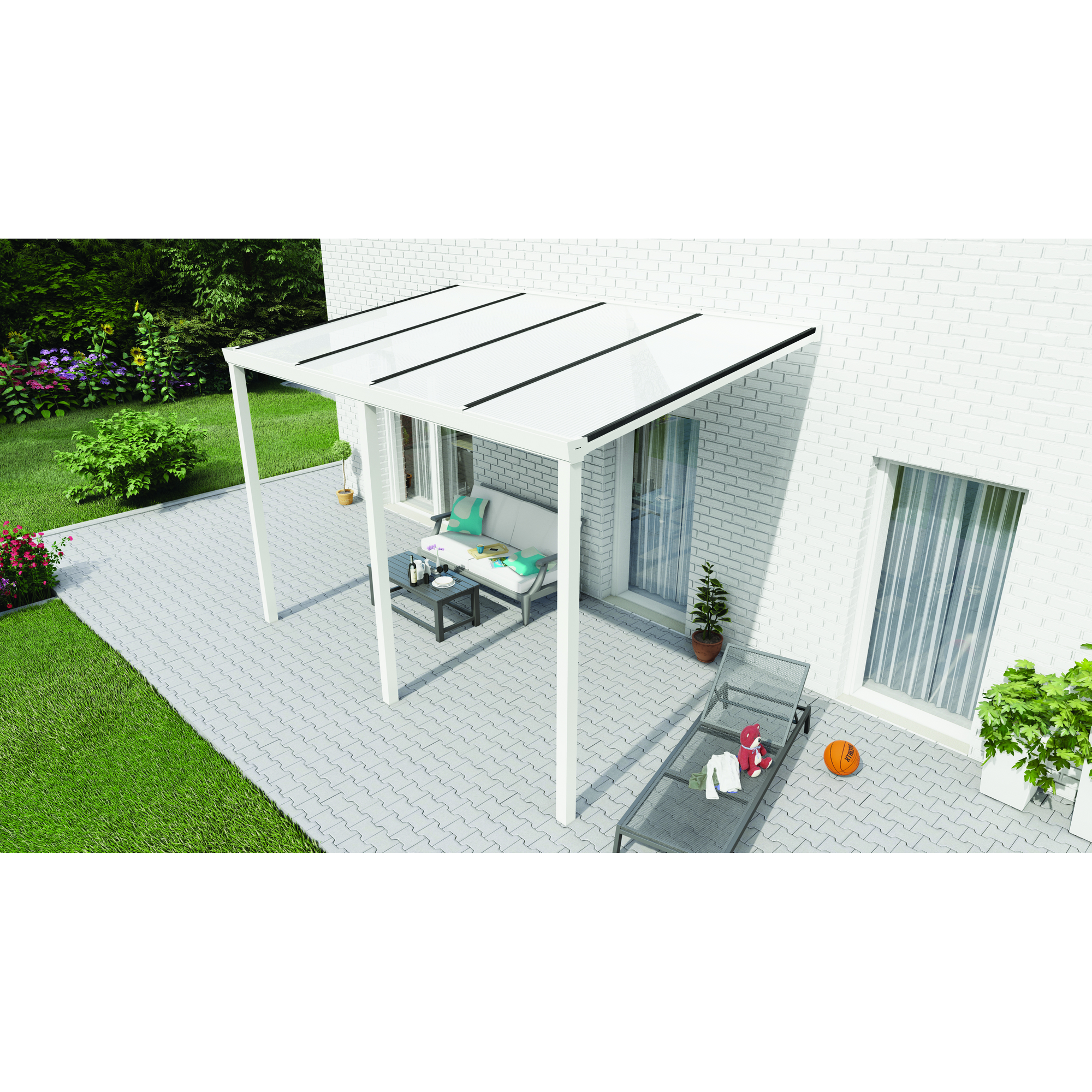 Terrassenüberdachung 'Easy Edition' 400 x 300 cm Polycarbonat opal weiß + product picture
