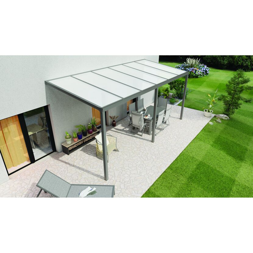 Terrassenüberdachung 'Easy Edition' PC-Opal, anthrazit, 600 x 300 cm
