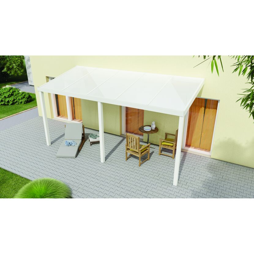 Terrassenüberdachung 'Legend Edition' 500 x 200 cm Polycarbonat opal weiß