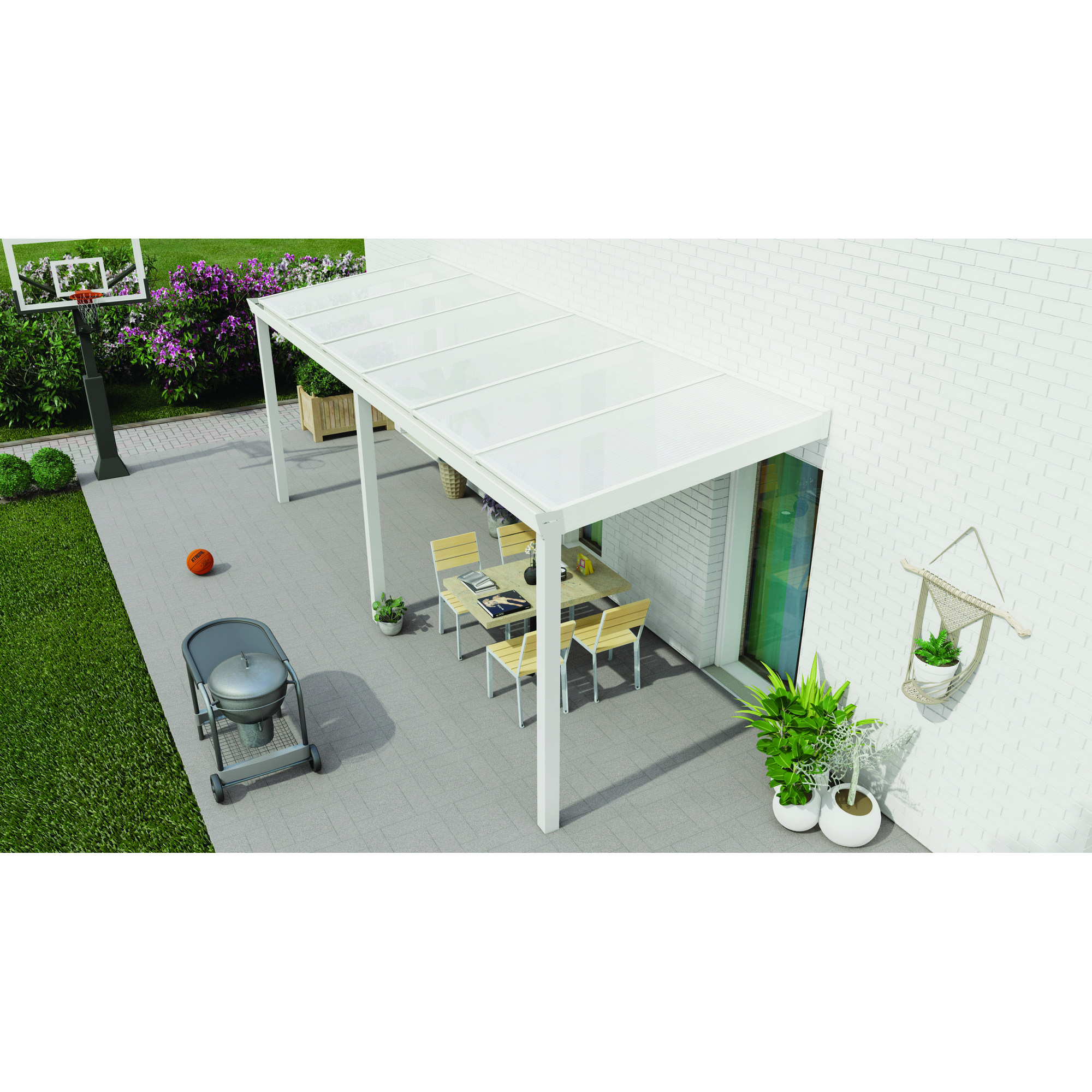 Terrassenüberdachung 'Legend Edition' 600 x 250 cm Polycarbonat opal weiß + product picture