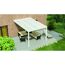 Weißes Terrassendach Legend mit Gartenmöbeln