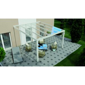 Terrassenüberdachung 'Legend Edition' 400 x 400 cm Verbundsicherheitsglas klar weiß