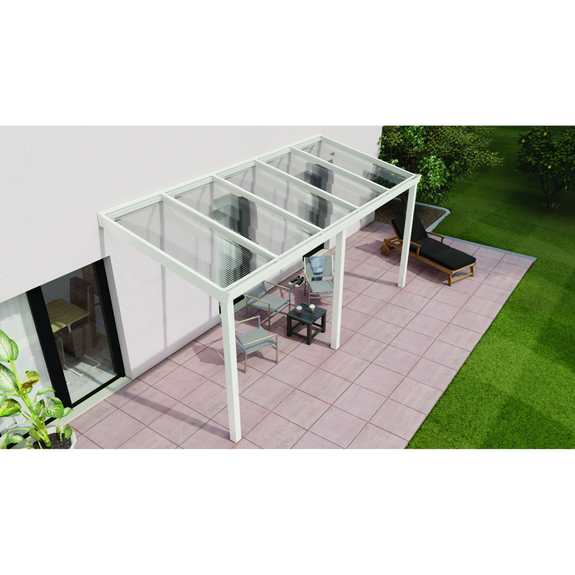 Weißes Terrassendach Legend mit Polycarbonatplatten
