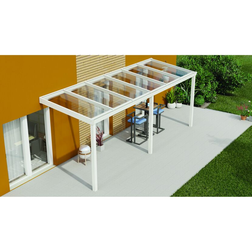 Weißes Terrassendach Legend mit durchsichtigem Polycarbonatdach