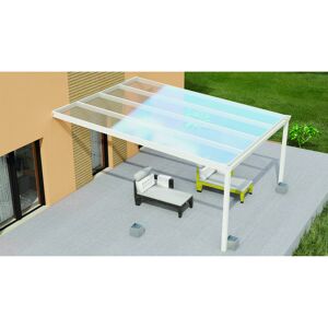 Terrassenüberdachung 'Legend Edition' 400 x 500 cm Polycarbonat klar weiß