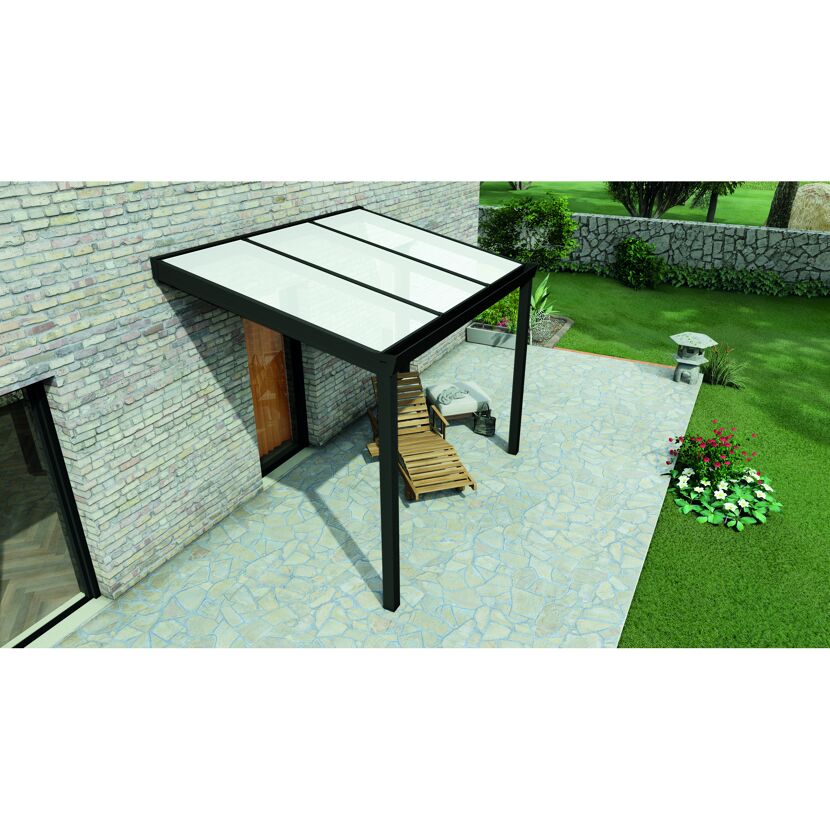 Terrassendach Legend mit Polycarbonat-Stegplatten opal