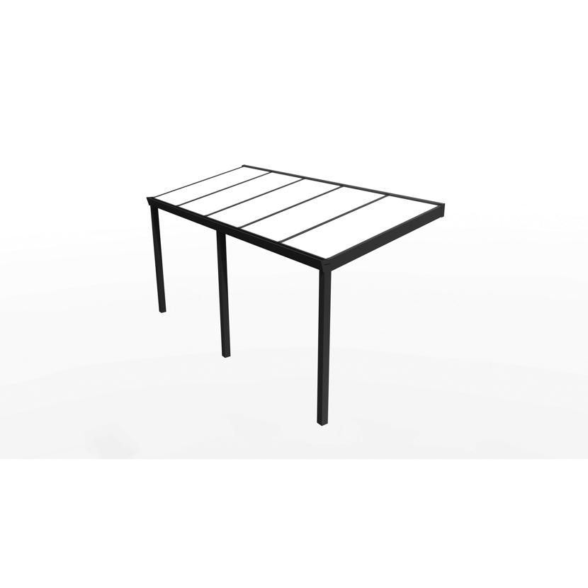 Terrassendach Legend anthrazit mit Polycarbonatplatten opal